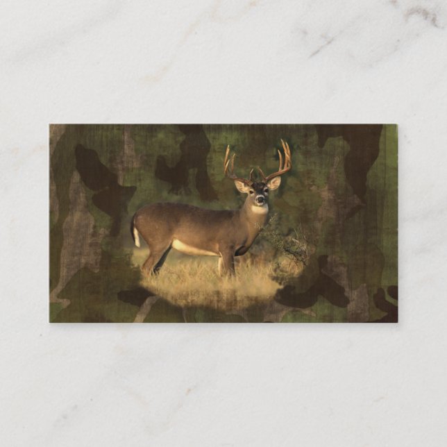Camoflage Grunge Big Buck- Business Card (Front)