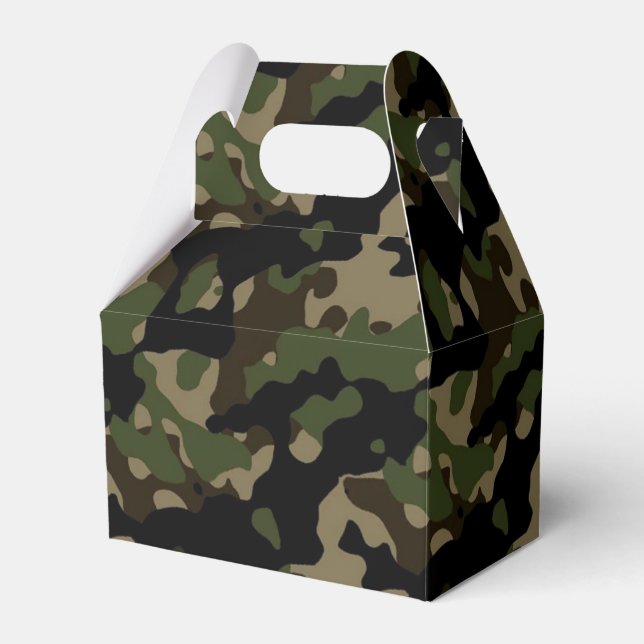 Camoflague Army Camo Birthday Party Favour Favour Box (Front Side)