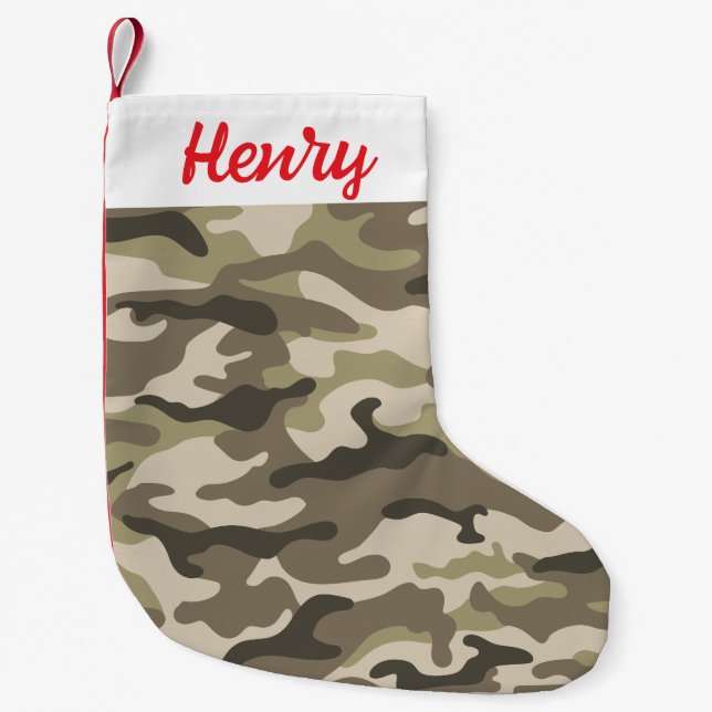 Camoflauge Christmas Stocking - Personalized Name  (Front)