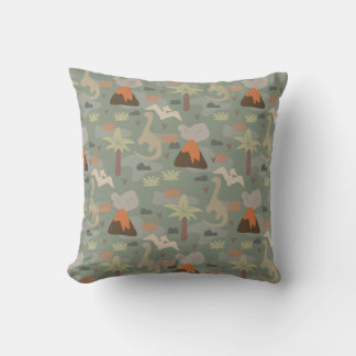 Camoflauge Dinosaurs and Volcanoes Cushion