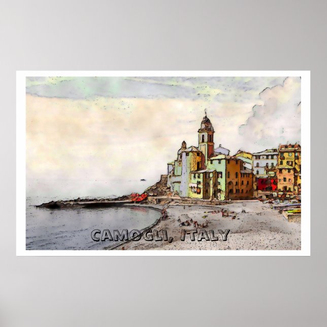 Camogli Beach, lg poster (Front)
