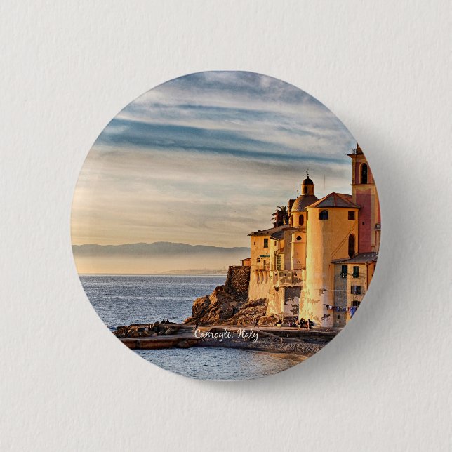 Camogli, Italy scenic photograph 6 Cm Round Badge (Front)