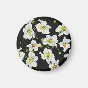 Camomile Flowers: Watercolor Illustration Pattern Magnet