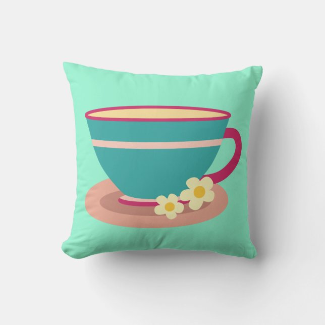Camomile tea for tea lovers cushion (Front)