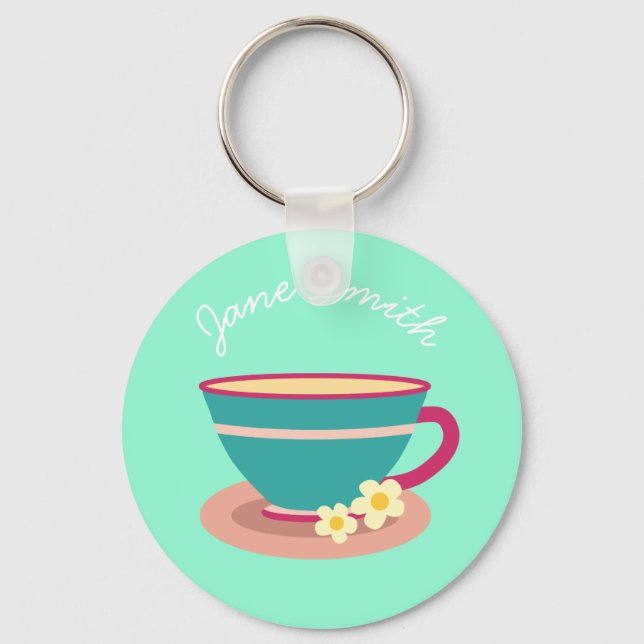 Camomile tea for tea lovers key ring (Front)