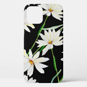 Camomile watercolor illustration print pattern iPhone 12 case