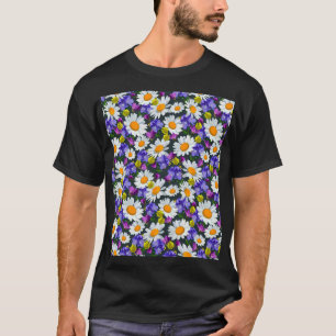 Camomile, wild flowers: seamless pattern. T-Shirt