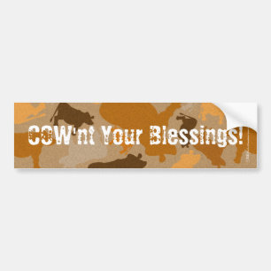CaMOOflage Cow Collage in Orange Bumper Sticker
