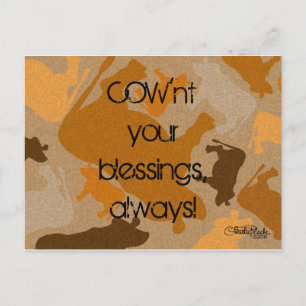 CaMOOflage Cow Collage in Orange Postcard