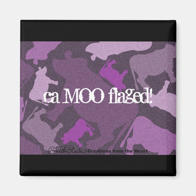 CaMOOflage Cow Collage in Purple Magnet (Front)