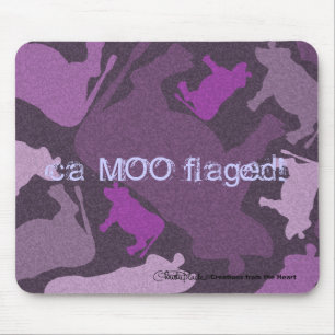 CaMOOflage Cow Collage in Purple Mouse Mat