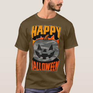 Camoue Camo Happy Halloween Party Jack O Lantern T-Shirt
