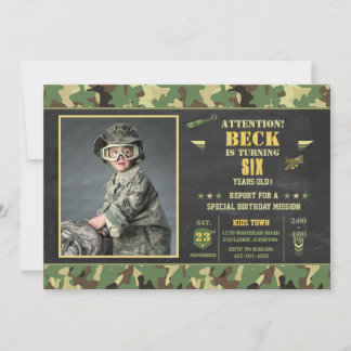 Camouflag birthday invitation