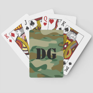 Camouflag colour playing cards with custom