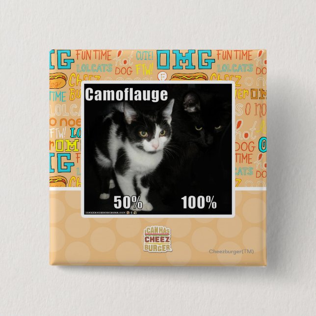 Camouflage 15 Cm Square Badge (Front)