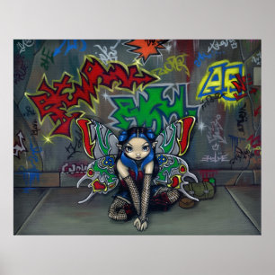 Camouflage 1 urban fairy graffiti Art Print