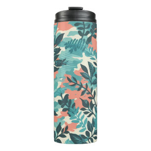 Camouflage Abstract Leaves Thermal Tumbler