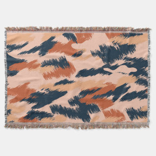 Camouflage Abstract: Vintage Seamless Wallpaper. Throw Blanket