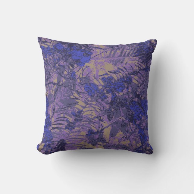 Camouflage against blue flower cushion (Front)
