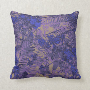 Camouflage against blue flower cushion