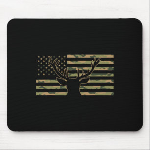 Camouflage American Flag Antlers Deer Cool Patriot Mouse Mat