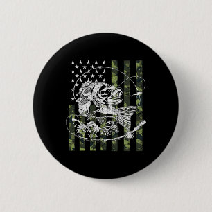 Camouflage American Flag Fishing Gifts For Men Wom 6 Cm Round Badge