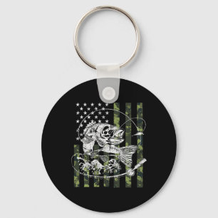 Camouflage American Flag Fishing Gifts For Men Wom Key Ring
