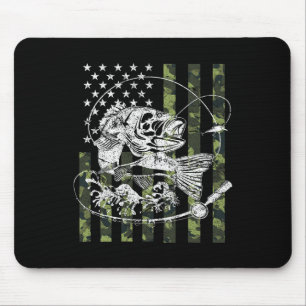 Camouflage American Flag Fishing Gifts For Men Wom Mouse Mat