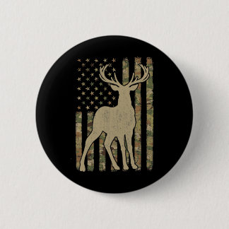 Camouflage American Flag Usa Hunter Deer Hunting E 6 Cm Round Badge