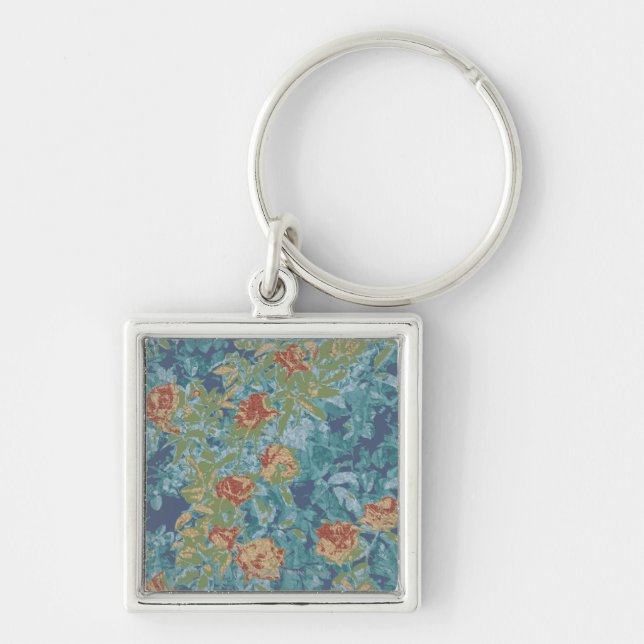 Camouflage and flowers key ring (Front)