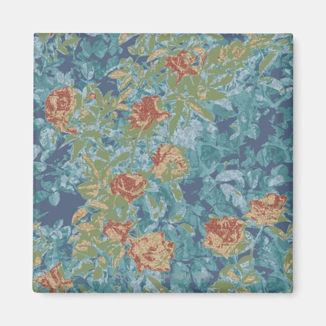 Camouflage and flowers magnet (Front)