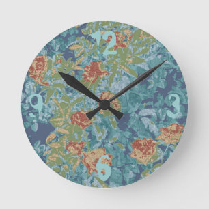 Camouflage and flowers round clock