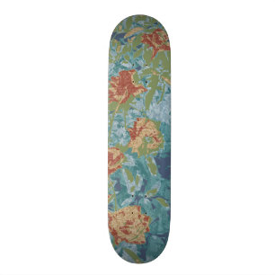 Camouflage and flowers skateboard