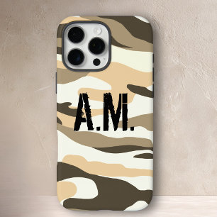 Camouflage Army Monogram Broen Yellow iPhone 16 Pro Max Case