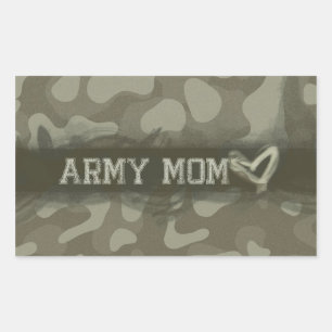 Camouflage Army Mum Heart of Love Rectangular Sticker