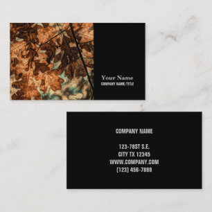 camouflage Autumn Leaves Orange Fall Foliage Business Card