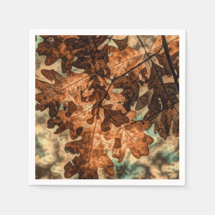 camouflage Autumn Leaves Orange Fall Foliage Napkin