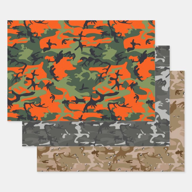 Camouflage Back To School  Wrapping Paper Sheet (Set)