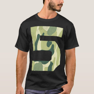 Camouflage Bday Boy 5Y Military Little Officer 5th T-Shirt