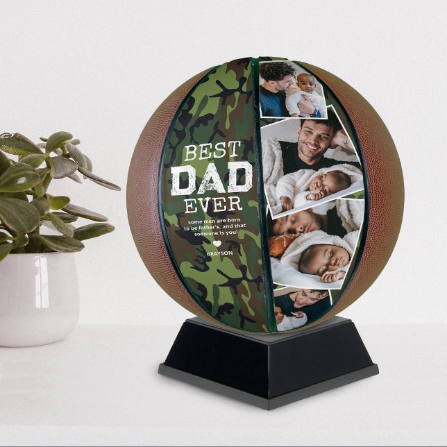 Camouflage Best Dad Ever 4 Photo Basketball (Creator Uploaded)