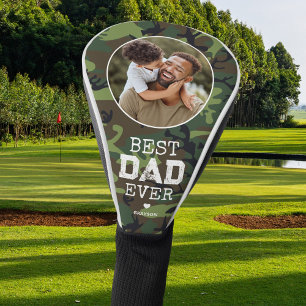 Camouflage Best Dad Ever Photo Golf Head Cover