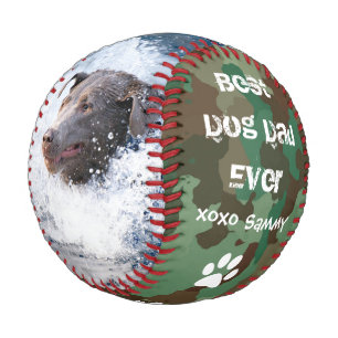 Camouflage Best Dog Dad Photo Fathers Day Baseball