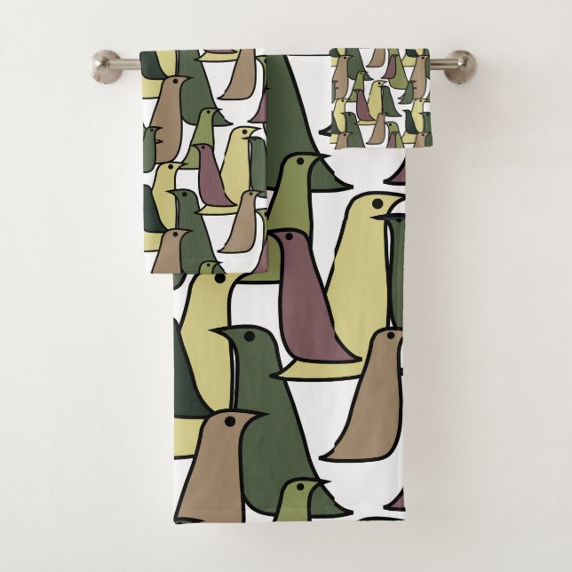 Camouflage Birds  Bath Towel Set (Insitu)