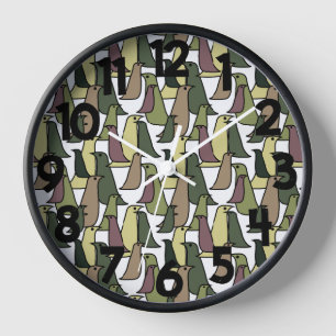 Camouflage Birds Clock