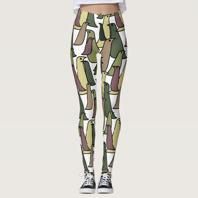 Camouflage Birds  Leggings (Front)