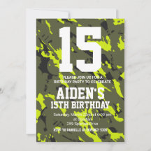 Camouflage Birthday Invite