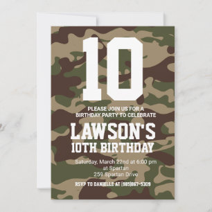 Camouflage Birthday Invite