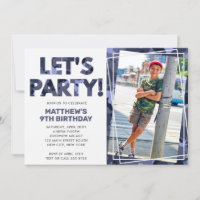 Camouflage Birthday, Let's Party Blue Camo Photo
