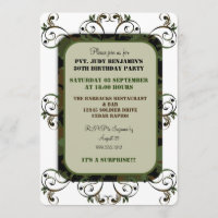 Camouflage Birthday Party Invitations