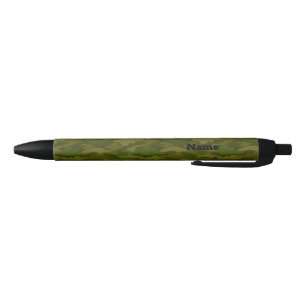 CAMOUFLAGE BLACK BALLPOINT PEN WITH NAME